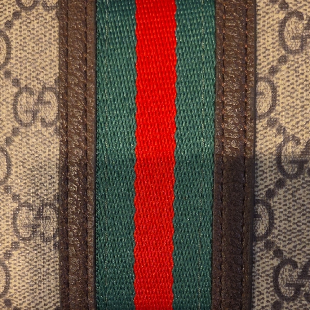 Monogram Wallet with Red and Green Stripe - Picture 4 of 4